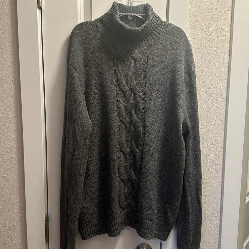 Lockhart Women Gray Turtleneck Sweater Wool Cashmere blend Size L